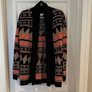 Xhilaration Black and Tan Knit Cardigan